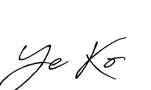 Ye Ko stylish signature style. Best Handwritten Sign (Antro_Vectra_Bolder) for my name. Handwritten Signature Collection Ideas for my name Ye Ko. Ye Ko signature style 7 images and pictures png