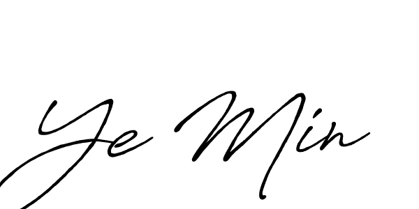 How to make Ye Min name signature. Use Antro_Vectra_Bolder style for creating short signs online. This is the latest handwritten sign. Ye Min signature style 7 images and pictures png