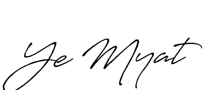 Similarly Antro_Vectra_Bolder is the best handwritten signature design. Signature creator online .You can use it as an online autograph creator for name Ye Myat. Ye Myat signature style 7 images and pictures png