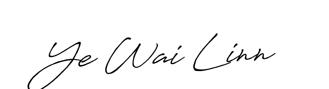 Similarly Antro_Vectra_Bolder is the best handwritten signature design. Signature creator online .You can use it as an online autograph creator for name Ye Wai Linn. Ye Wai Linn signature style 7 images and pictures png