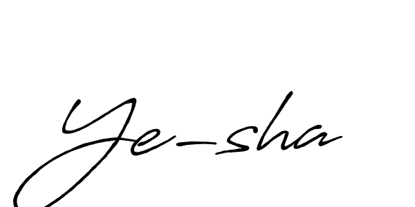 How to make Ye-sha name signature. Use Antro_Vectra_Bolder style for creating short signs online. This is the latest handwritten sign. Ye-sha signature style 7 images and pictures png