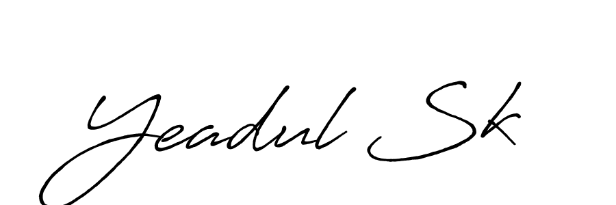 Make a beautiful signature design for name Yeadul Sk. With this signature (Antro_Vectra_Bolder) style, you can create a handwritten signature for free. Yeadul Sk signature style 7 images and pictures png