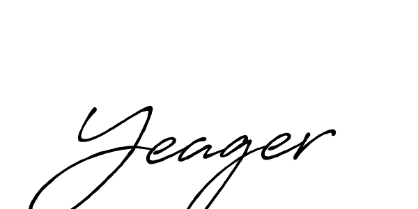 Create a beautiful signature design for name Yeager. With this signature (Antro_Vectra_Bolder) fonts, you can make a handwritten signature for free. Yeager signature style 7 images and pictures png