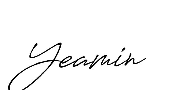 How to make Yeamin name signature. Use Antro_Vectra_Bolder style for creating short signs online. This is the latest handwritten sign. Yeamin signature style 7 images and pictures png