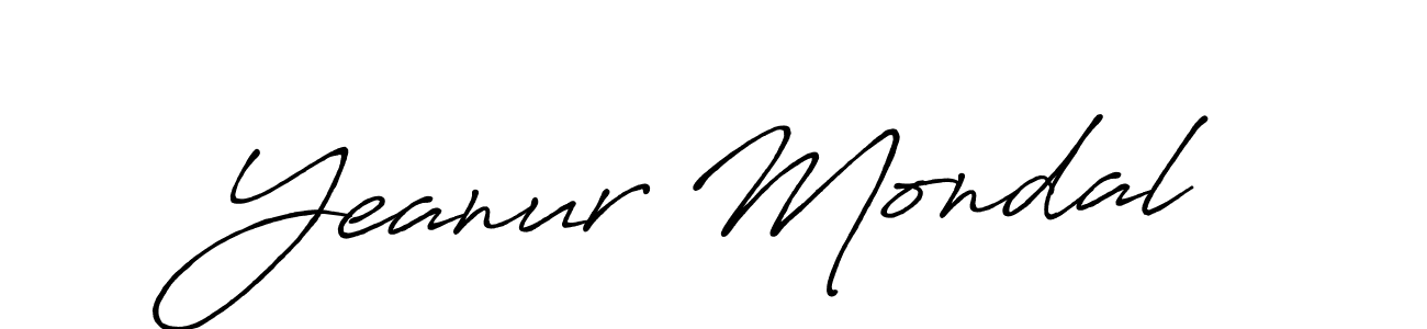 Make a beautiful signature design for name Yeanur Mondal. With this signature (Antro_Vectra_Bolder) style, you can create a handwritten signature for free. Yeanur Mondal signature style 7 images and pictures png