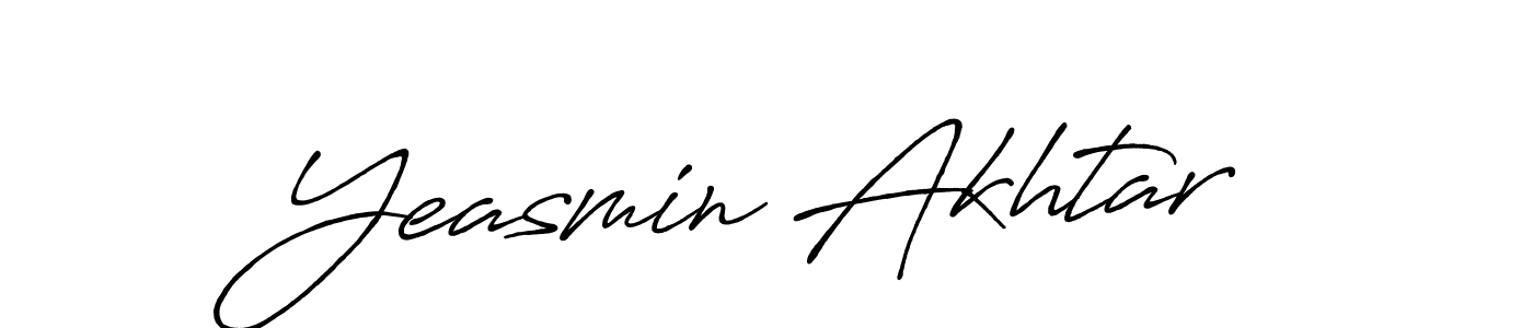 Yeasmin Akhtar stylish signature style. Best Handwritten Sign (Antro_Vectra_Bolder) for my name. Handwritten Signature Collection Ideas for my name Yeasmin Akhtar. Yeasmin Akhtar signature style 7 images and pictures png