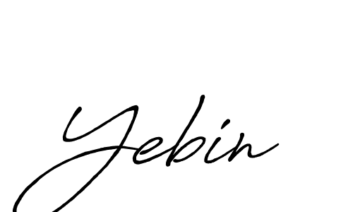 Use a signature maker to create a handwritten signature online. With this signature software, you can design (Antro_Vectra_Bolder) your own signature for name Yebin. Yebin signature style 7 images and pictures png