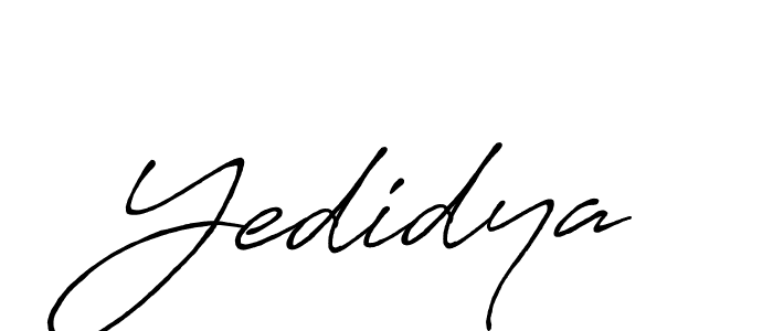 Use a signature maker to create a handwritten signature online. With this signature software, you can design (Antro_Vectra_Bolder) your own signature for name Yedidya. Yedidya signature style 7 images and pictures png