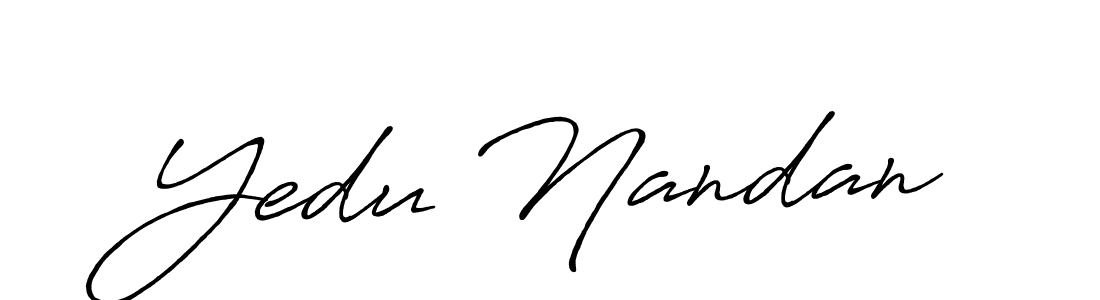 Create a beautiful signature design for name Yedu Nandan. With this signature (Antro_Vectra_Bolder) fonts, you can make a handwritten signature for free. Yedu Nandan signature style 7 images and pictures png