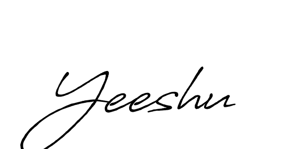 Use a signature maker to create a handwritten signature online. With this signature software, you can design (Antro_Vectra_Bolder) your own signature for name Yeeshu. Yeeshu signature style 7 images and pictures png