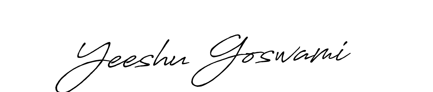 Create a beautiful signature design for name Yeeshu Goswami. With this signature (Antro_Vectra_Bolder) fonts, you can make a handwritten signature for free. Yeeshu Goswami signature style 7 images and pictures png