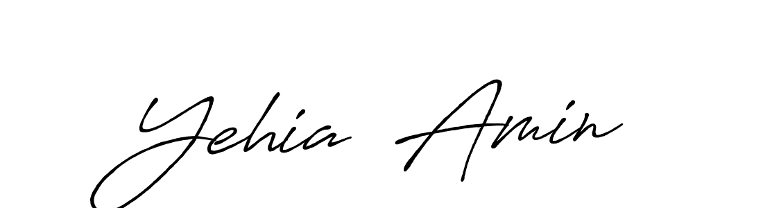 Create a beautiful signature design for name Yehia  Amin. With this signature (Antro_Vectra_Bolder) fonts, you can make a handwritten signature for free. Yehia  Amin signature style 7 images and pictures png