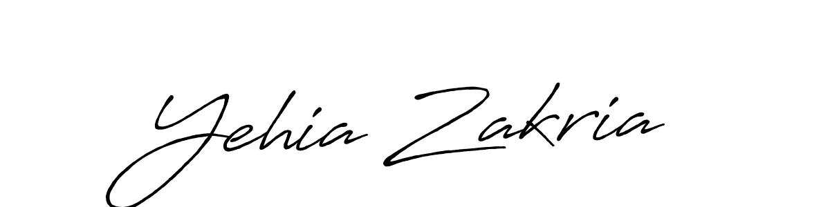Yehia Zakria stylish signature style. Best Handwritten Sign (Antro_Vectra_Bolder) for my name. Handwritten Signature Collection Ideas for my name Yehia Zakria. Yehia Zakria signature style 7 images and pictures png