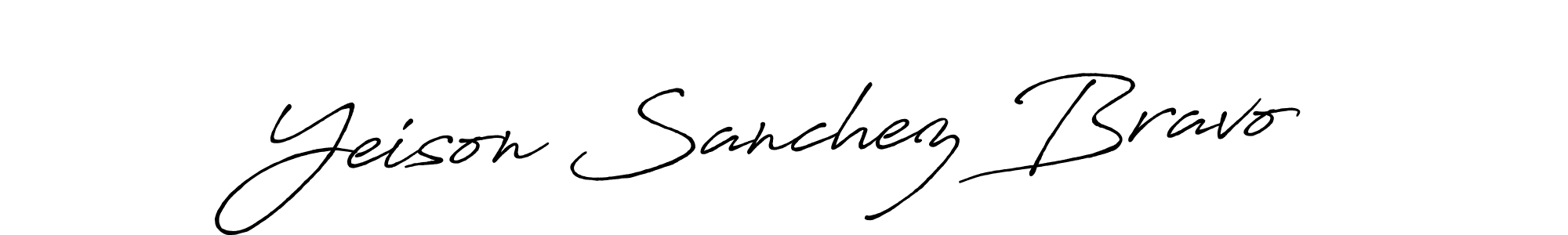 The best way (Antro_Vectra_Bolder) to make a short signature is to pick only two or three words in your name. The name Yeison Sanchez Bravo include a total of six letters. For converting this name. Yeison Sanchez Bravo signature style 7 images and pictures png