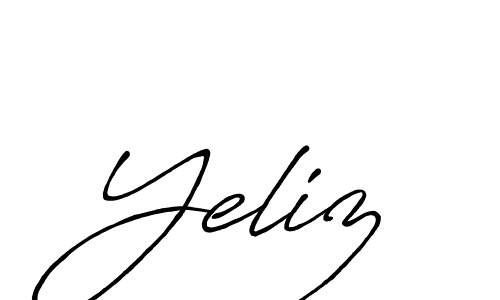 if you are searching for the best signature style for your name Yeliz. so please give up your signature search. here we have designed multiple signature styles  using Antro_Vectra_Bolder. Yeliz signature style 7 images and pictures png
