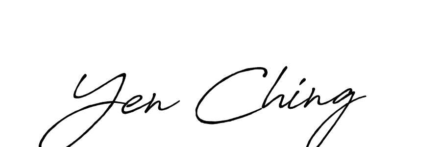 if you are searching for the best signature style for your name Yen Ching. so please give up your signature search. here we have designed multiple signature styles  using Antro_Vectra_Bolder. Yen Ching signature style 7 images and pictures png
