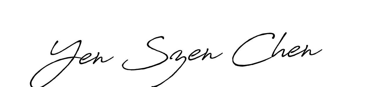 You should practise on your own different ways (Antro_Vectra_Bolder) to write your name (Yen Szen Chen) in signature. don't let someone else do it for you. Yen Szen Chen signature style 7 images and pictures png