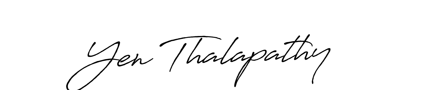 Use a signature maker to create a handwritten signature online. With this signature software, you can design (Antro_Vectra_Bolder) your own signature for name Yen Thalapathy. Yen Thalapathy signature style 7 images and pictures png