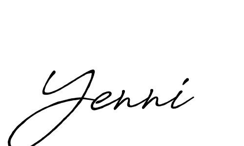 Make a beautiful signature design for name Yenni. With this signature (Antro_Vectra_Bolder) style, you can create a handwritten signature for free. Yenni signature style 7 images and pictures png