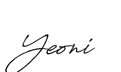 Make a beautiful signature design for name Yeoni. With this signature (Antro_Vectra_Bolder) style, you can create a handwritten signature for free. Yeoni signature style 7 images and pictures png