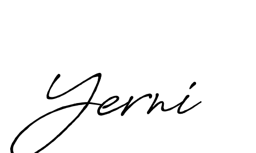 How to make Yerni name signature. Use Antro_Vectra_Bolder style for creating short signs online. This is the latest handwritten sign. Yerni signature style 7 images and pictures png