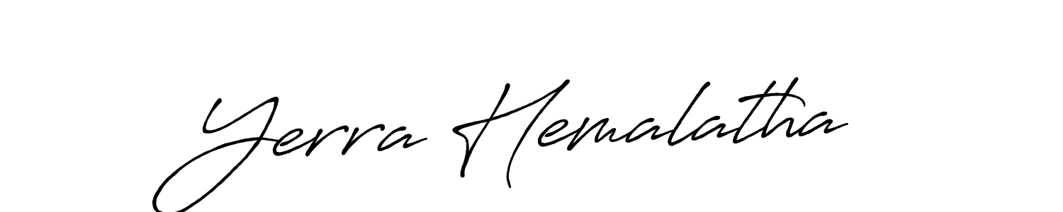 How to make Yerra Hemalatha name signature. Use Antro_Vectra_Bolder style for creating short signs online. This is the latest handwritten sign. Yerra Hemalatha signature style 7 images and pictures png