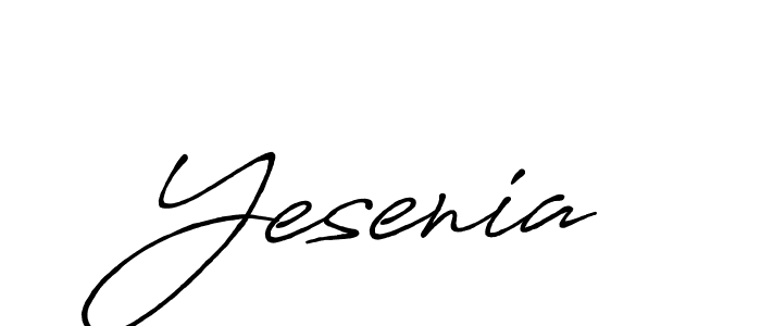 Make a beautiful signature design for name Yesenia. With this signature (Antro_Vectra_Bolder) style, you can create a handwritten signature for free. Yesenia signature style 7 images and pictures png