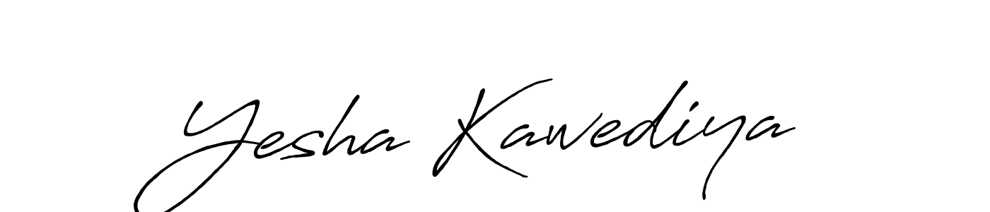How to make Yesha Kawediya name signature. Use Antro_Vectra_Bolder style for creating short signs online. This is the latest handwritten sign. Yesha Kawediya signature style 7 images and pictures png