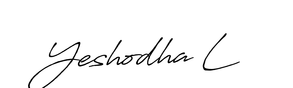 How to make Yeshodha L name signature. Use Antro_Vectra_Bolder style for creating short signs online. This is the latest handwritten sign. Yeshodha L signature style 7 images and pictures png