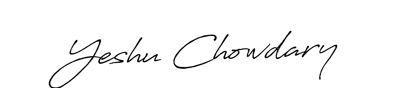 Also You can easily find your signature by using the search form. We will create Yeshu Chowdary name handwritten signature images for you free of cost using Antro_Vectra_Bolder sign style. Yeshu Chowdary signature style 7 images and pictures png