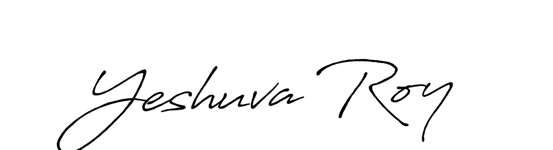 How to make Yeshuva Roy name signature. Use Antro_Vectra_Bolder style for creating short signs online. This is the latest handwritten sign. Yeshuva Roy signature style 7 images and pictures png