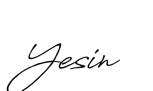 Use a signature maker to create a handwritten signature online. With this signature software, you can design (Antro_Vectra_Bolder) your own signature for name Yesin. Yesin signature style 7 images and pictures png