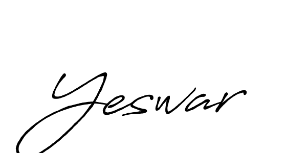 Yeswar stylish signature style. Best Handwritten Sign (Antro_Vectra_Bolder) for my name. Handwritten Signature Collection Ideas for my name Yeswar. Yeswar signature style 7 images and pictures png