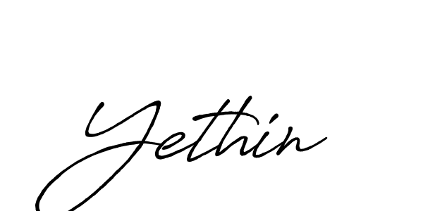 Use a signature maker to create a handwritten signature online. With this signature software, you can design (Antro_Vectra_Bolder) your own signature for name Yethin. Yethin signature style 7 images and pictures png