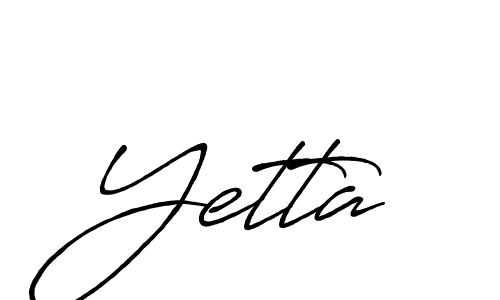 How to make Yetta name signature. Use Antro_Vectra_Bolder style for creating short signs online. This is the latest handwritten sign. Yetta signature style 7 images and pictures png