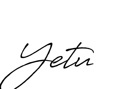 Design your own signature with our free online signature maker. With this signature software, you can create a handwritten (Antro_Vectra_Bolder) signature for name Yetu. Yetu signature style 7 images and pictures png