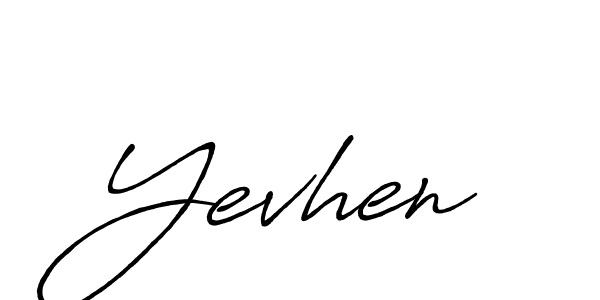 How to make Yevhen name signature. Use Antro_Vectra_Bolder style for creating short signs online. This is the latest handwritten sign. Yevhen signature style 7 images and pictures png