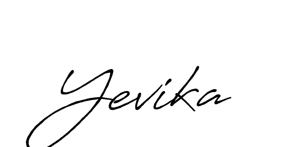 Yevika stylish signature style. Best Handwritten Sign (Antro_Vectra_Bolder) for my name. Handwritten Signature Collection Ideas for my name Yevika. Yevika signature style 7 images and pictures png