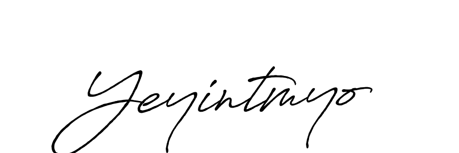 How to make Yeyintmyo name signature. Use Antro_Vectra_Bolder style for creating short signs online. This is the latest handwritten sign. Yeyintmyo signature style 7 images and pictures png