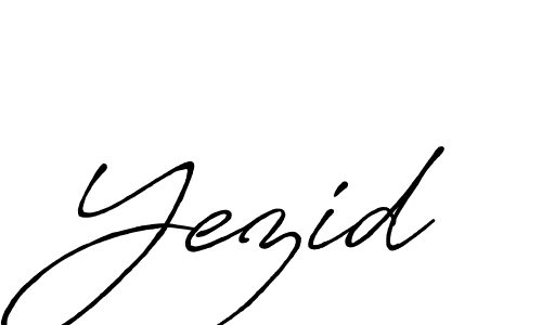 Use a signature maker to create a handwritten signature online. With this signature software, you can design (Antro_Vectra_Bolder) your own signature for name Yezid. Yezid signature style 7 images and pictures png