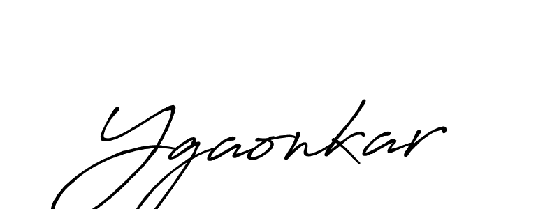 How to make Ygaonkar name signature. Use Antro_Vectra_Bolder style for creating short signs online. This is the latest handwritten sign. Ygaonkar signature style 7 images and pictures png