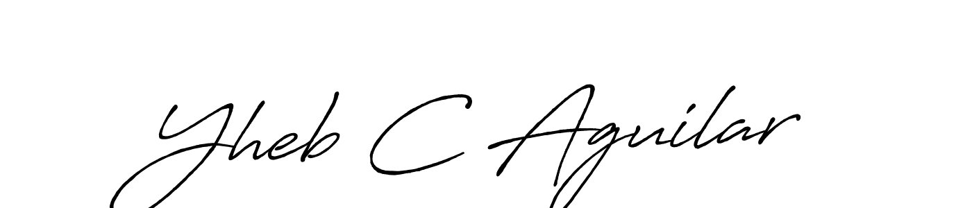 How to make Yheb C Aguilar name signature. Use Antro_Vectra_Bolder style for creating short signs online. This is the latest handwritten sign. Yheb C Aguilar signature style 7 images and pictures png