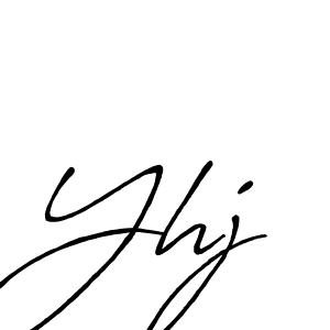 How to make Yhj name signature. Use Antro_Vectra_Bolder style for creating short signs online. This is the latest handwritten sign. Yhj signature style 7 images and pictures png