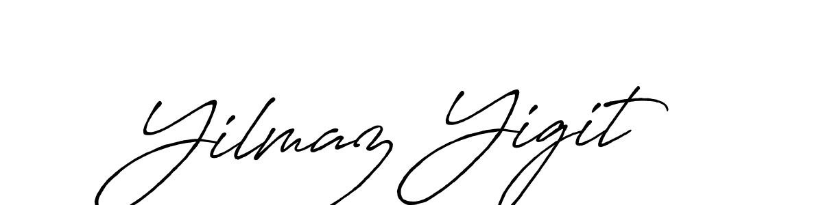 How to make Yilmaz Yigit name signature. Use Antro_Vectra_Bolder style for creating short signs online. This is the latest handwritten sign. Yilmaz Yigit signature style 7 images and pictures png