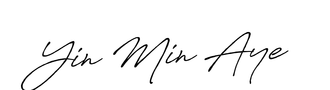 How to make Yin Min Aye name signature. Use Antro_Vectra_Bolder style for creating short signs online. This is the latest handwritten sign. Yin Min Aye signature style 7 images and pictures png