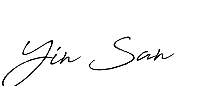 Similarly Antro_Vectra_Bolder is the best handwritten signature design. Signature creator online .You can use it as an online autograph creator for name Yin San. Yin San signature style 7 images and pictures png