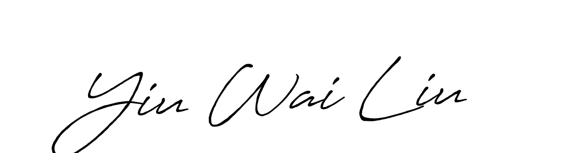Create a beautiful signature design for name Yiu Wai Liu. With this signature (Antro_Vectra_Bolder) fonts, you can make a handwritten signature for free. Yiu Wai Liu signature style 7 images and pictures png