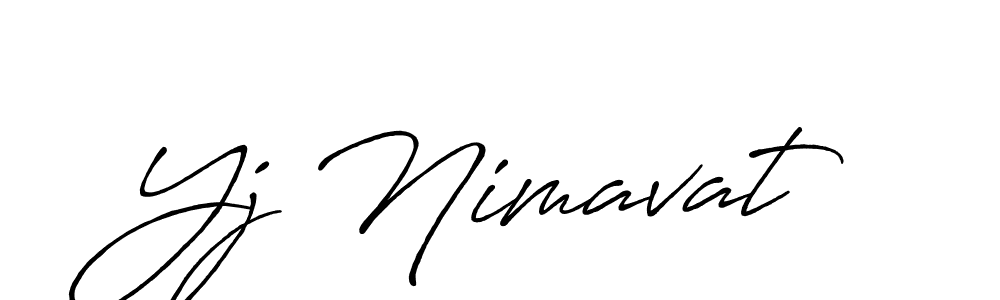 Make a beautiful signature design for name Yj Nimavat. With this signature (Antro_Vectra_Bolder) style, you can create a handwritten signature for free. Yj Nimavat signature style 7 images and pictures png