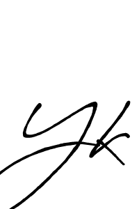 Make a beautiful signature design for name Yk. With this signature (Antro_Vectra_Bolder) style, you can create a handwritten signature for free. Yk signature style 7 images and pictures png