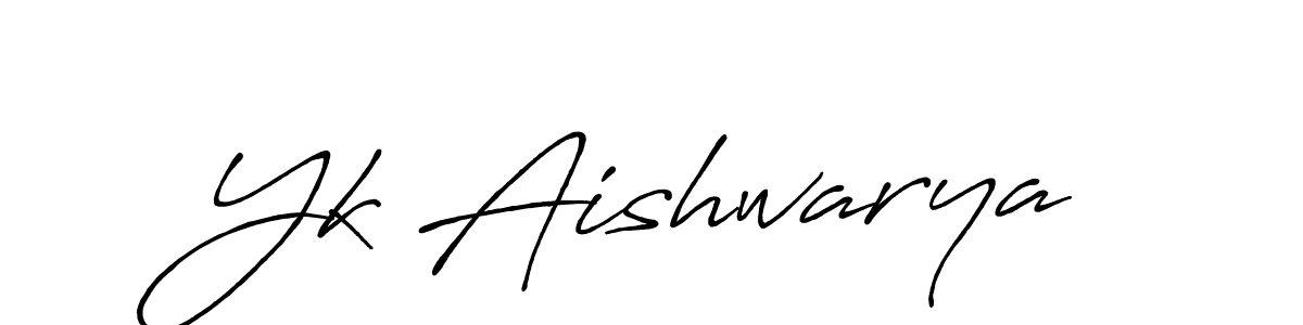 Create a beautiful signature design for name Yk Aishwarya. With this signature (Antro_Vectra_Bolder) fonts, you can make a handwritten signature for free. Yk Aishwarya signature style 7 images and pictures png